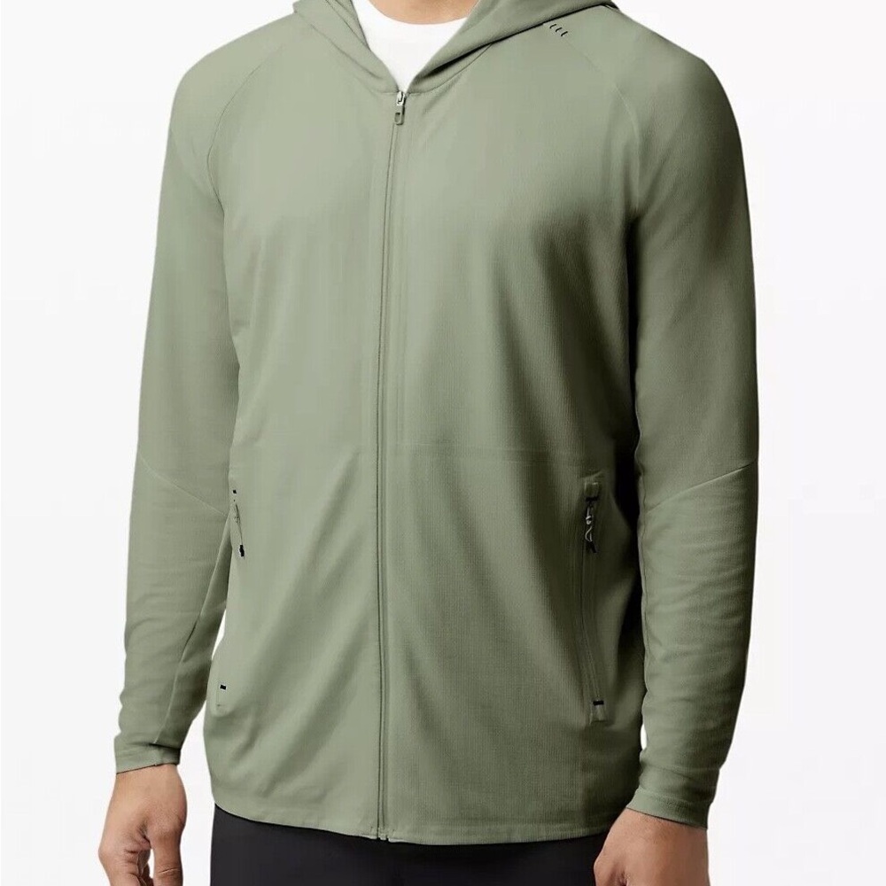 Lululemon men on grid full zip hoodie in olive size small